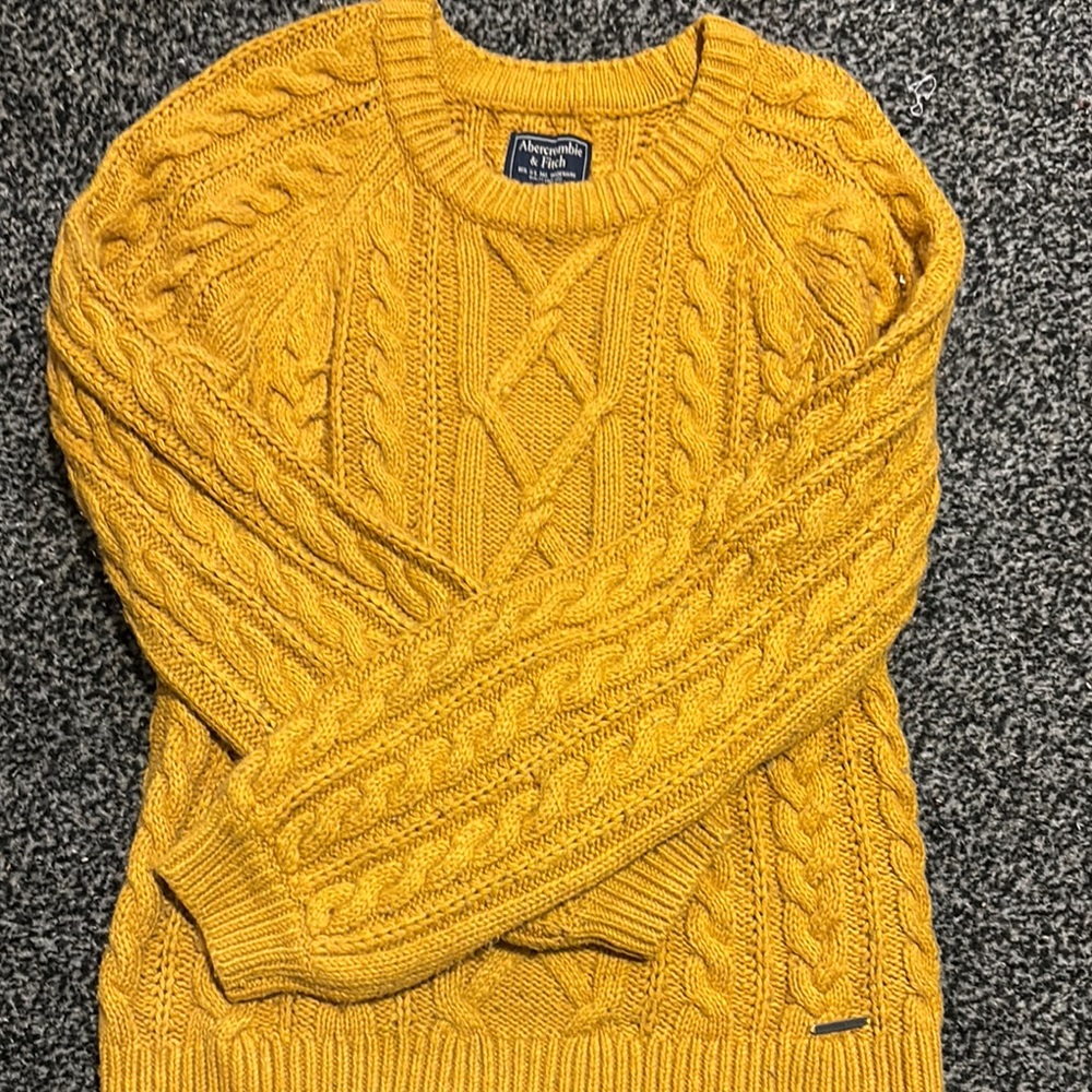 Yellow Cable Knit Sweater